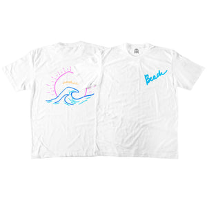 Camiseta Blanca Algodón Orgánico Sunshine Surfer - Julieta Jaleo