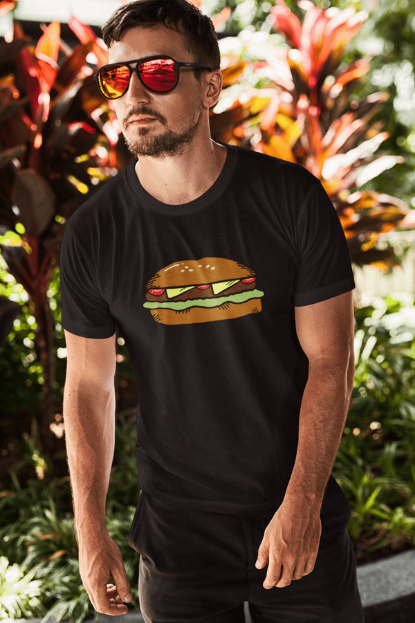 Camiseta Negra Algodón Orgánico Burger - Julieta Jaleo