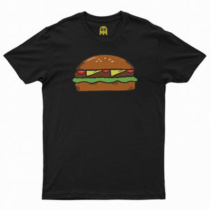 Camiseta Negra Algodón Orgánico Burger - Julieta Jaleo