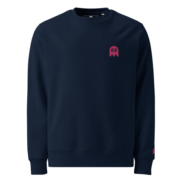 Sudadera de Algodón Orgánico con Fantasma Fucsia Bordado