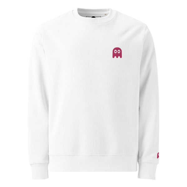 Sudadera de Algodón Orgánico con Fantasma Fucsia Bordado